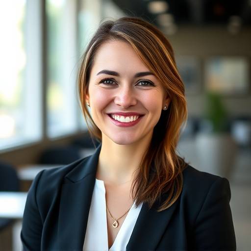 Laura Bernard, Spécialiste en Marketing Digital, souriant et dynamique