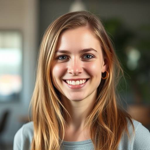 Portrait de Sophie Dubois, développeuse web, souriant et regardant la caméra